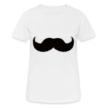 Moustache - T-shirt respirant Femme - blanc - Devant - AI Model Female 172 dark (172cm)