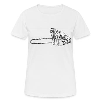 scie à chaîne - T-shirt respirant Femme - blanc - Devant - AI Model Female 172 dark (172cm)