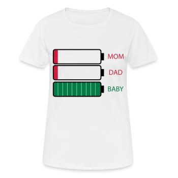 Parents vider la batterie - T-shirt respirant Femme - blanc - Devant - AI Model Female 172 dark (172cm)