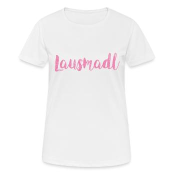 Lausmadl Shirt - Frauen T-Shirt atmungsaktiv - Weiß - Vorne - AI Model Female 172 dark (172cm)
