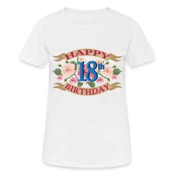 Félicitations pour le 18ème anniversaire - T-shirt respirant Femme - blanc - Devant - AI Model Female 172 dark (172cm)