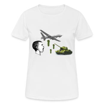 Déclaration anti-guerre - T-shirt respirant Femme - blanc - Devant - AI Model Female 172 dark (172cm)
