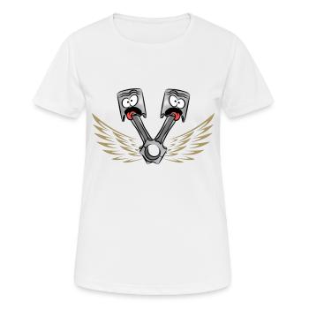 piston - T-shirt respirant Femme - blanc - Devant - AI Model Female 172 dark (172cm)