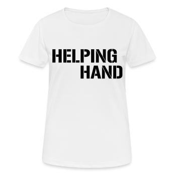 main tendue - T-shirt respirant Femme - blanc - Devant - AI Model Female 172 dark (172cm)