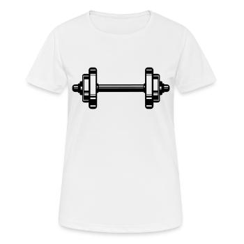 dumbbell - Women's Breathable T-Shirt - white - Front - AI Model Female 172 dark (172cm)