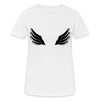 fliegen fluegel design logo federn cool engel deko - Frauen T-Shirt atmungsaktiv - Weiß - Vorne - AI Model Female 172 dark (172cm)