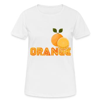 Orange - Frauen T-Shirt atmungsaktiv - Weiß - Vorne - AI Model Female 172 dark (172cm)