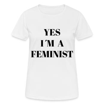 YES I'MA FEMINIST - Women's Breathable T-Shirt - white - Front - AI Model Female 172 dark (172cm)