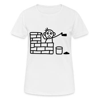 Maurer mit Kelle - Frauen T-Shirt atmungsaktiv - Weiß - Vorne - AI Model Female 172 dark (172cm)