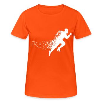 Run - Frauen T-Shirt atmungsaktiv - Neonorange - Vorne - AI Model Female 172 dark (172cm)