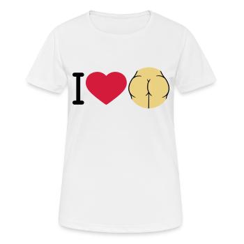 i love ass herz liebe logo rund nackte frau sexy a - Frauen T-Shirt atmungsaktiv - Weiß - Vorne - AI Model Female 172 dark (172cm)