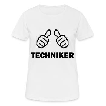 techniker - Frauen T-Shirt atmungsaktiv - Weiß - Vorne - AI Model Female 172 dark (172cm)