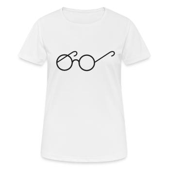 paire de lunettes de lecture à monture ronde - T-shirt respirant Femme - blanc - Devant - AI Model Female 172 dark (172cm)