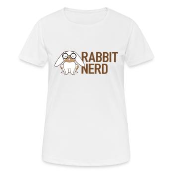Rabbit nerd with white and brown rabbit - Women's Breathable T-Shirt - white - Front - AI Model Female 172 dark (172cm)