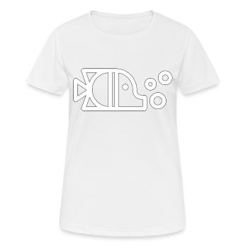 Fisch Tier Wasser Comic Geschenk Idee Lebewesen - Frauen T-Shirt atmungsaktiv - Weiß - Vorne - AI Model Female 172 dark (172cm)