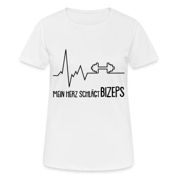 mein herz schlägt bizeps - Frauen T-Shirt atmungsaktiv - Weiß - Vorne - AI Model Female 172 dark (172cm)