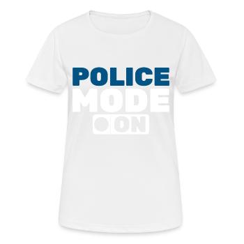 Polizei Modus an Geschenk lustig - Frauen T-Shirt atmungsaktiv - Weiß - Vorne - AI Model Female 172 dark (172cm)