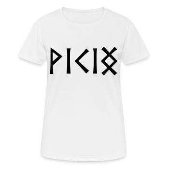 Viking in Runes - Frauen T-Shirt atmungsaktiv - Weiß - Vorne - AI Model Female 172 dark (172cm)