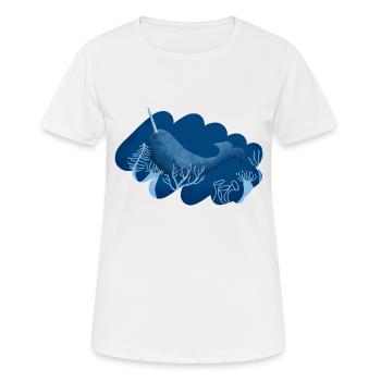 deep sea magic narwhal - Women's Breathable T-Shirt - white - Front - AI Model Female 172 dark (172cm)