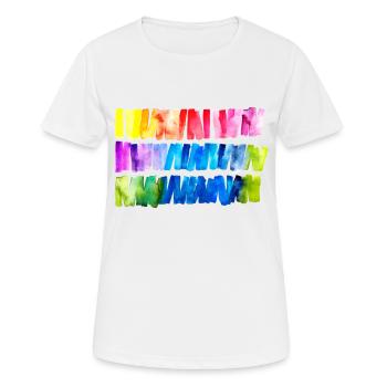 Watercolour Rainbow Flag Banner - Women's Breathable T-Shirt - white - Front - AI Model Female 172 dark (172cm)
