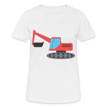 Bagger - Frauen T-Shirt atmungsaktiv - Weiß - Vorne - AI Model Female 172 dark (172cm)