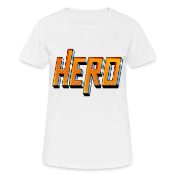 Hero Typography - Women's Breathable T-Shirt - white - Front - AI Model Female 172 dark (172cm)