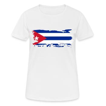 Cuba Flag Vintage Caribbean Travel Cuban Flag - Women's Breathable T-Shirt - white - Front - AI Model Female 172 dark (172cm)
