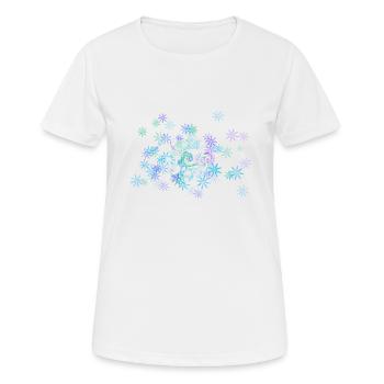 Blaue und violette Blumen - Frauen T-Shirt atmungsaktiv - Weiß - Vorne - AI Model Female 172 dark (172cm)