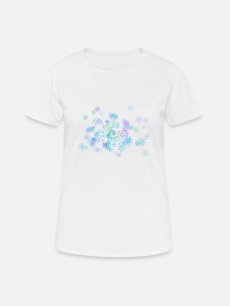 Blue and purple flowers - Women's Breathable T-Shirt - white