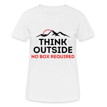 Think outside no box required - T-shirt respirant Femme - blanc - Devant - AI Model Female 172 dark (172cm)