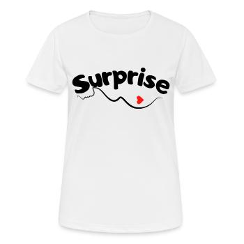 Surprise enceinte annonce grossesse naissance - T-shirt respirant Femme - blanc - Devant - AI Model Female 172 dark (172cm)