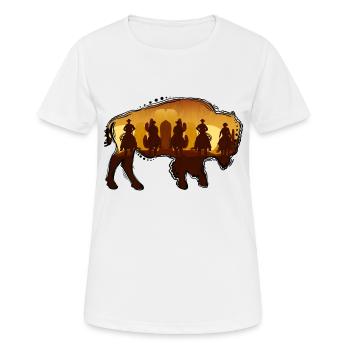 Bison / Buffle - T-shirt respirant Femme - blanc - Devant - AI Model Female 172 dark (172cm)