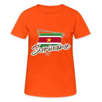 Suriname - Women's Breathable T-Shirt - neon orange - Front - AI Model Female 172 dark (172cm)