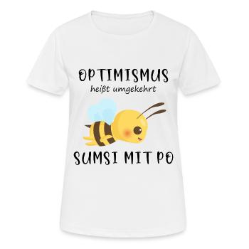 Biene Optimismus Sumsi mit Po - Frauen T-Shirt atmungsaktiv - Weiß - Vorne - AI Model Female 172 dark (172cm)