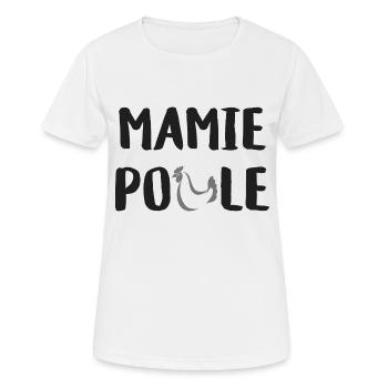 Mamie Poule - Beste Oma - T-shirt respirant Femme - blanc - Devant - AI Model Female 172 dark (172cm)