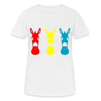Donkey Esel - Frauen T-Shirt atmungsaktiv - Weiß - Vorne - AI Model Female 172 dark (172cm)