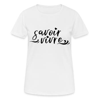 Savoir vivre - T-shirt respirant Femme - blanc - Devant - AI Model Female 172 dark (172cm)