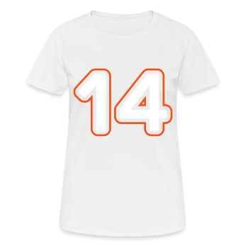 14 Zahl symbol - Frauen T-Shirt atmungsaktiv - Weiß - Vorne - AI Model Female 172 dark (172cm)