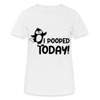 I pooped today Pinguin - Frauen T-Shirt atmungsaktiv - Weiß - Vorne - AI Model Female 172 dark (172cm)