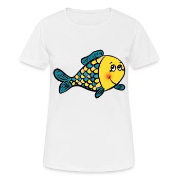 happy fish - Women's Breathable T-Shirt - white - Front - AI Model Female 172 dark (172cm)