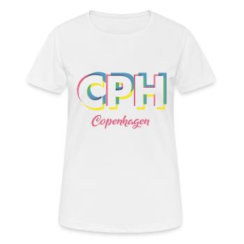 Copenhague - CPH - Copenhague - Dänemark - Danemark - T-shirt respirant Femme - blanc - Devant - AI Model Female 172 dark (172cm)