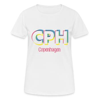 Copenhague - CPH - Copenhague - Dänemark - Danemark - T-shirt respirant Femme - blanc - Devant - AI Model Female 172 dark (172cm)