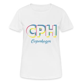 Copenhague - CPH - Copenhague - Dänemark - Danemark - T-shirt respirant Femme - blanc - Devant - AI Model Female 172 dark (172cm)