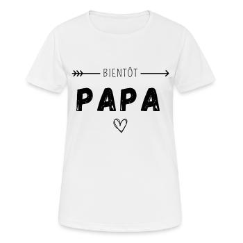 Bientôt papa - T-shirt respirant Femme - blanc - Devant - AI Model Female 172 dark (172cm)