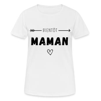 Bientôt maman - T-shirt respirant Femme - blanc - Devant - AI Model Female 172 dark (172cm)