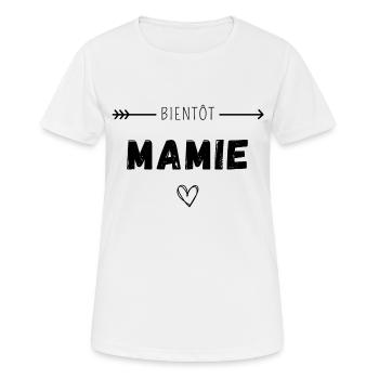 Bientôt mamie - T-shirt respirant Femme - blanc - Devant - AI Model Female 172 dark (172cm)