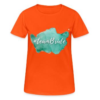 #teamBride in green! - Women's Breathable T-Shirt - neon orange - Front - AI Model Female 172 dark (172cm)