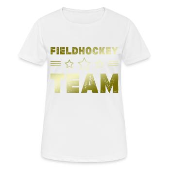 Fieldhockey Team - Frauen T-Shirt atmungsaktiv - Weiß - Vorne - AI Model Female 172 dark (172cm)