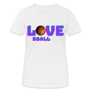 J’aime le basket, pour le basketteur et le fan pour le jeu - T-shirt respirant Femme - blanc - Devant - AI Model Female 172 dark (172cm)
