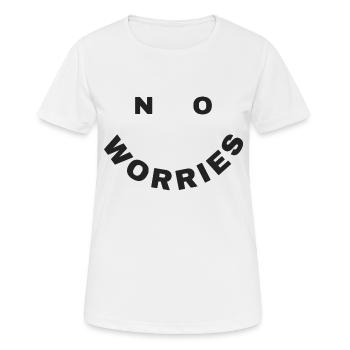 no worries - Women's Breathable T-Shirt - white - Front - AI Model Female 172 dark (172cm)
